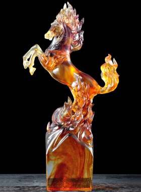 琉璃千里马招财开业礼品家居装饰