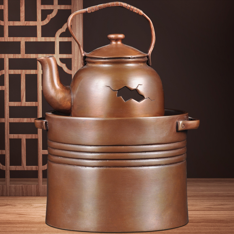 紫铜茶壶熏炉摆件创意香道香炉茶