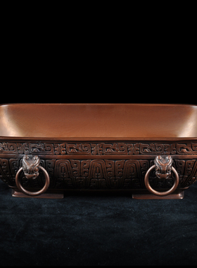 季子白铜器水盂洗毛笔缸仿古铜器