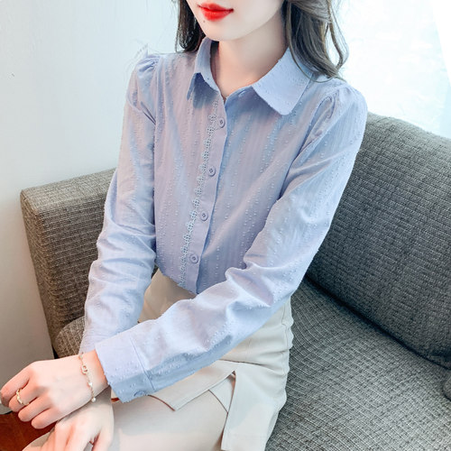 纯棉衬衫女上衣早秋棉麻衬衣小衫