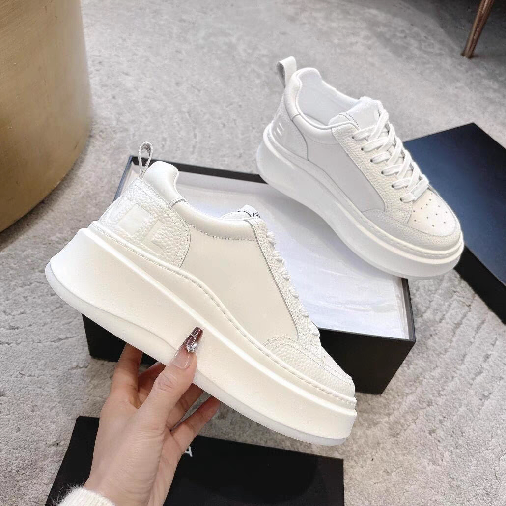 2025新款女鞋小香风熊猫款增高厚底运动时尚百搭休闲鞋板鞋小白鞋