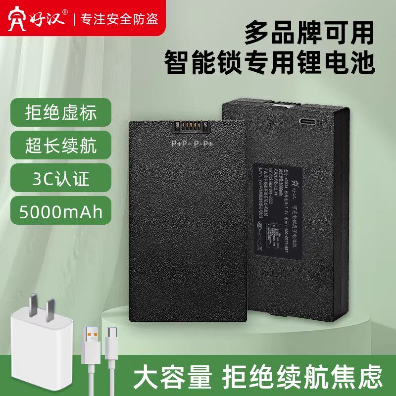 好汉指纹锁电池智能锁多品牌通用智能门锁密码锁电子锁专用锂电池