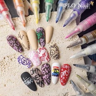 韩国ins博主推荐 美甲diy涂鸦笔彩绘笔 手绘专用简单好上手12色套