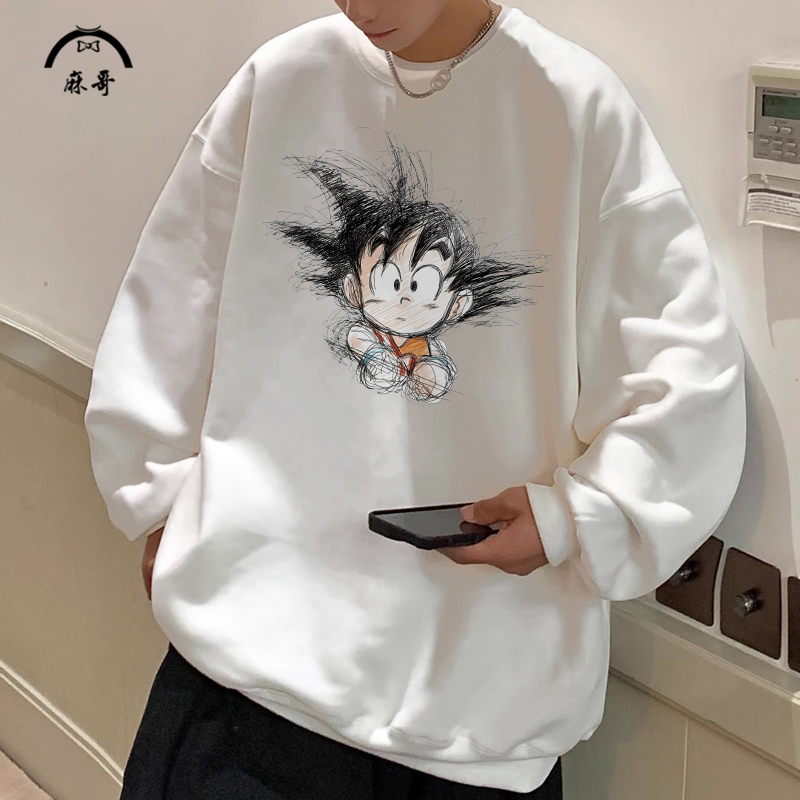 冬季新款卫衣外套男生七龙珠周边上衣青少年卡通印花圆领长袖T恤