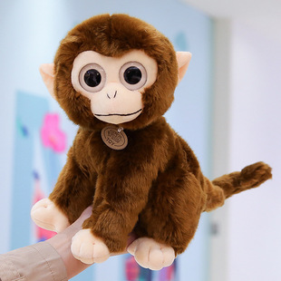 跨境可爱仿真小猴子公仔毛绒玩具金丝猴大眼猴玩偶布娃娃儿童现货