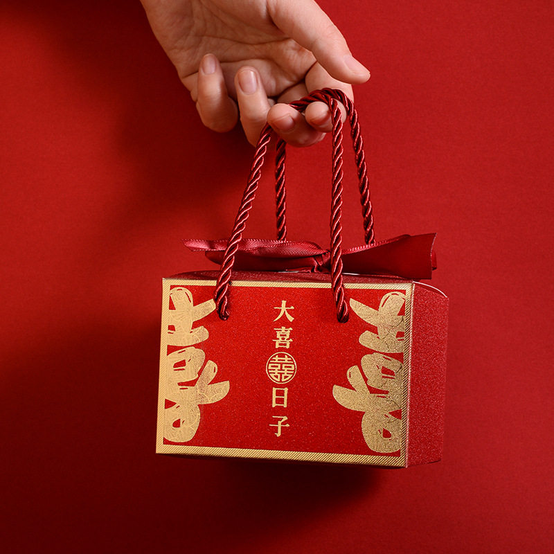 跨境喜糖盒结婚中式红婚