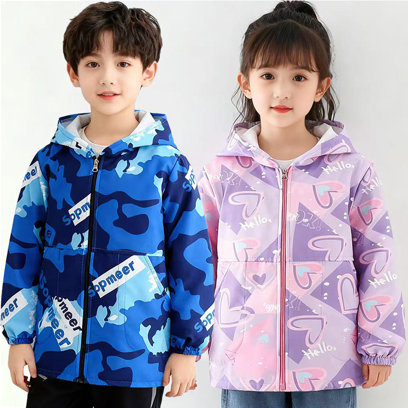 跨境罩衣中大童加长防水防脏宝宝速干男女秋冬儿童外穿套羽绒现货