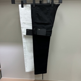 高端纯黑白男士牛仔裤秋春秋款弹力修身小脚裤休闲潮流