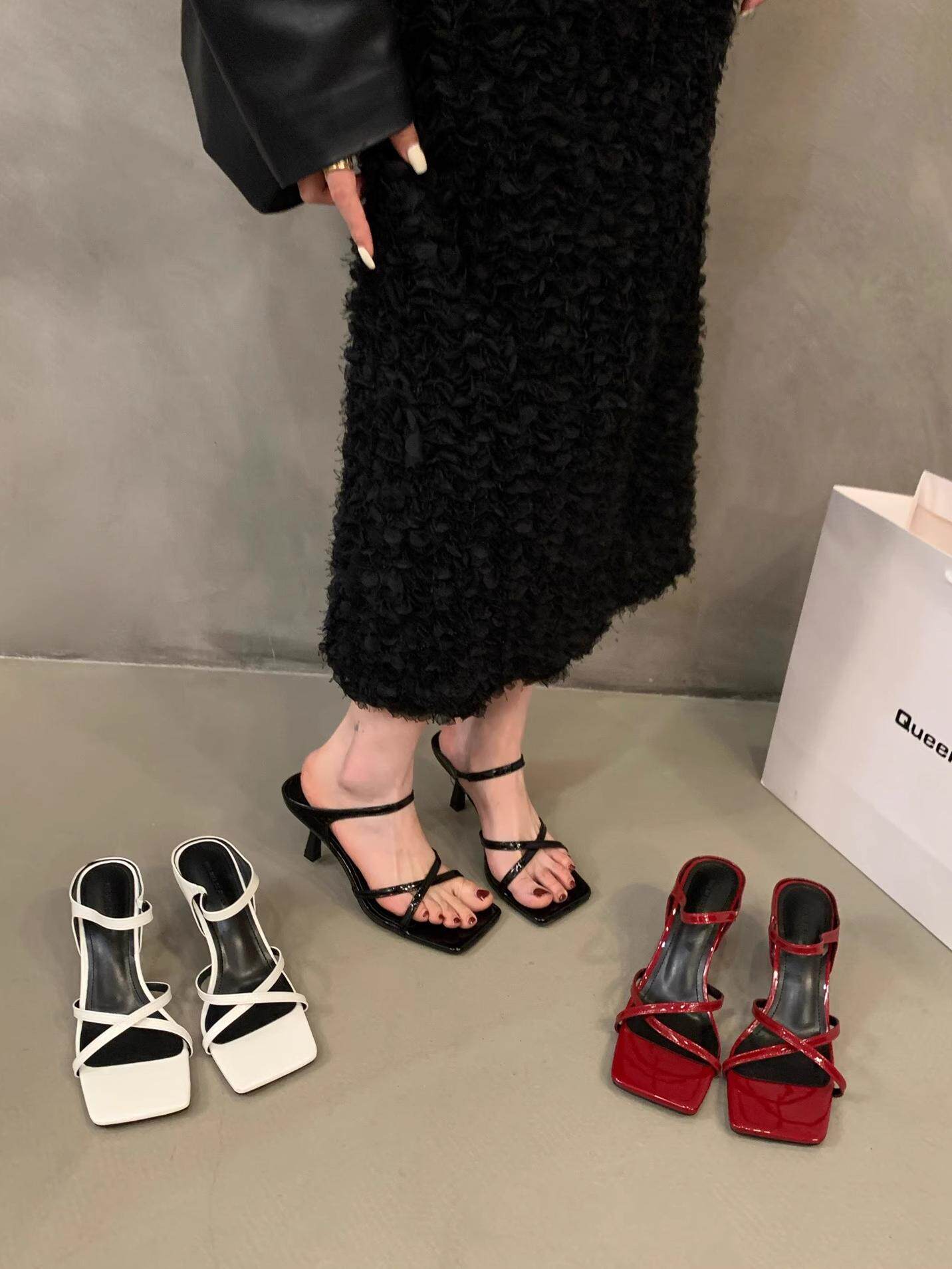 COOL SUMMER ITSK SANDALS WOMEN WEAR THIN HEELS AND OPEN-TOED HIGH-HEELED SANDALS