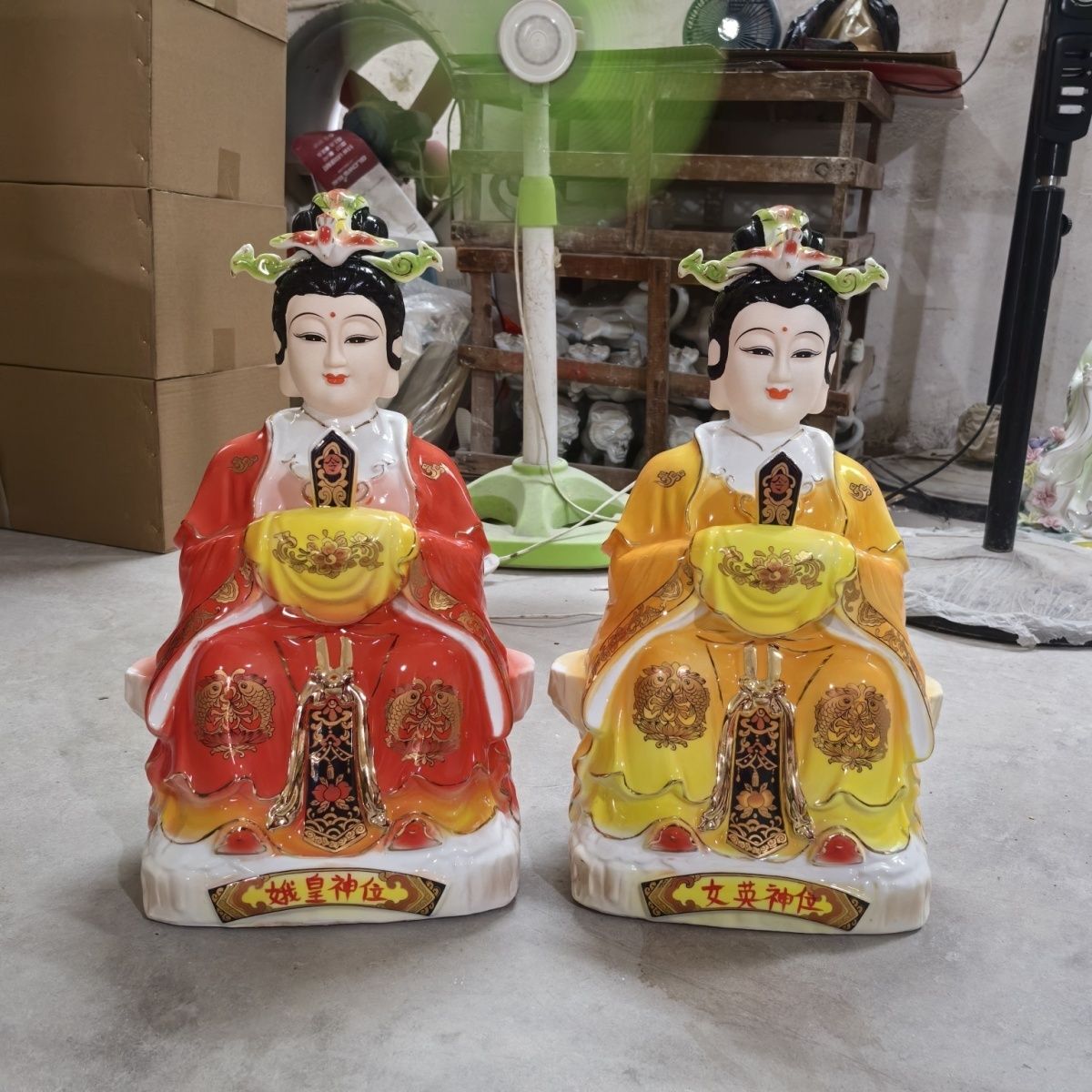 陶瓷女英像 娥皇女英神像佛像 娥皇像供奉摆件陶瓷 舜帝二妃神像