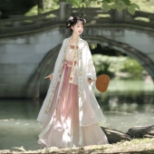 长干寺套装 风来榕下原创国风宋制汉服女日常齐腰款 刺绣飞机袖 褶裙