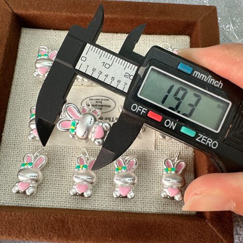足银999精品兔子爱心蝴蝶结纯银配件手工编绳diy手串银珠