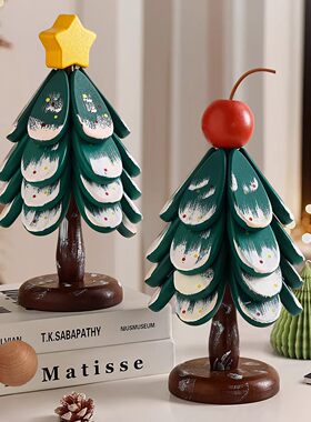 圣诞树一棵树防烫锅垫隔热垫餐桌创意实木折叠杯垫碗垫摆件