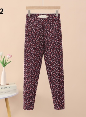 格兰女士高腰中老年羊毛花棉裤中老年妈妈奶奶加厚秋冬花棉裤2552