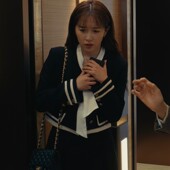 开襟外套上衣裤 欧洲夜色正浓阚清子乔海伦同款 小香风外套短版 子女