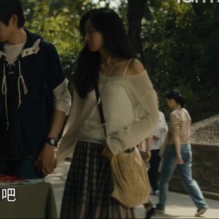 欧洲有罪之身孙千夏雪同款罩衫长袖t恤斜肩露肩上衣半身裙女衣服