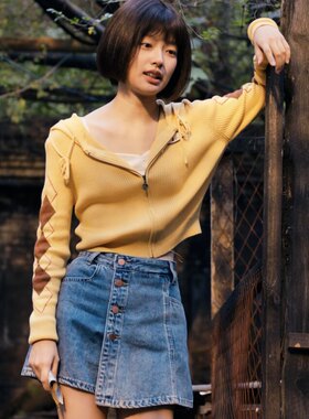 欧洲岁月有情时徐若晗叶春春同款毛衣外套连帽针织衫上衣女衣服潮