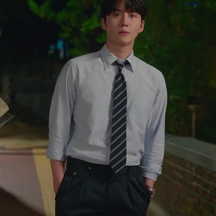 欧洲韩剧爱情怎么翻译高允真车茂熙同款衬衫上衣条纹衬衣男衣服潮