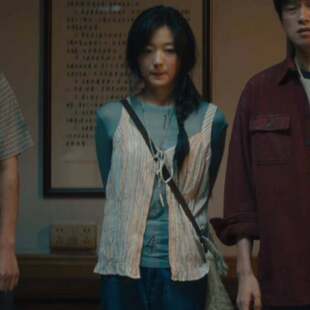 欧洲有罪之身孙千夏雪同款吊带背心春秋V领条纹开襟外套上衣女衣