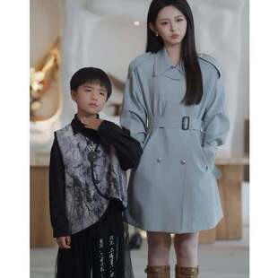 欧洲短剧我的女友是恶龙李柯以皓玥同款风衣外套中长版女衣服潮