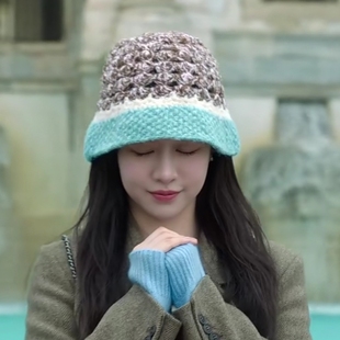 欧洲韩剧爱情怎么翻译高允真车茂熙同款针织帽子女毛线帽渔夫帽潮