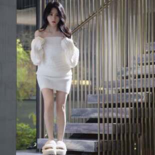 欧洲短剧许你地久婚长马秋元孟瑜同款一字肩洋装针织裙女衣服潮