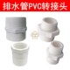 厨房洗菜盆下水器排水管PVC转接头配件 45mm外丝内牙56内丝防溢水