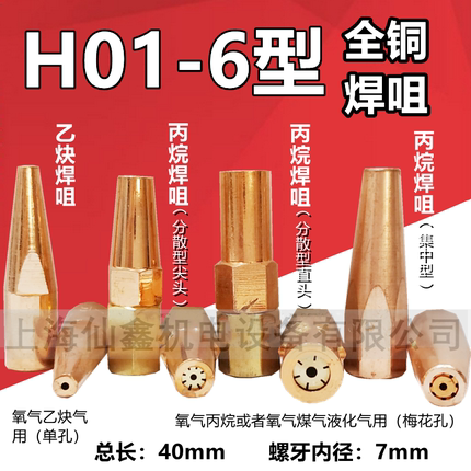鑫字牌H01-6焊嘴 乙炔焊枪头双头焊炬丙烷煤气分散集中型梅花焊咀