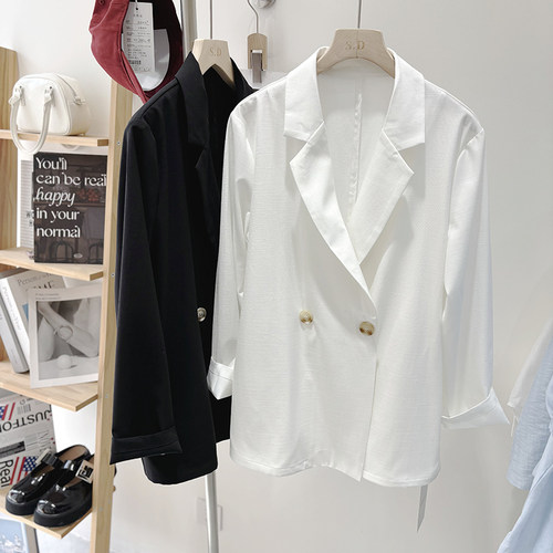 女士夏季薄款宽松百搭小西服上衣