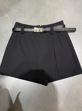 欧洲站2026春季新款高腰显瘦A字开叉裙裤百搭休闲西装短裤女6508