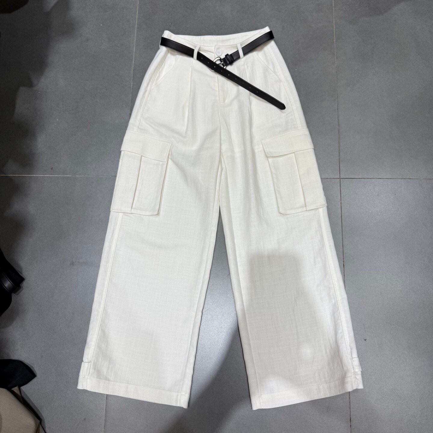 欧洲站2026春夏新款大口袋工装休闲裤女高腰显瘦休闲直筒长裤6572