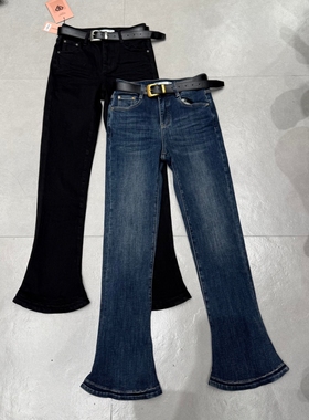 WEISU唯速2025冬季新款高腰弹力修身显瘦加绒马蹄牛仔裤女52825