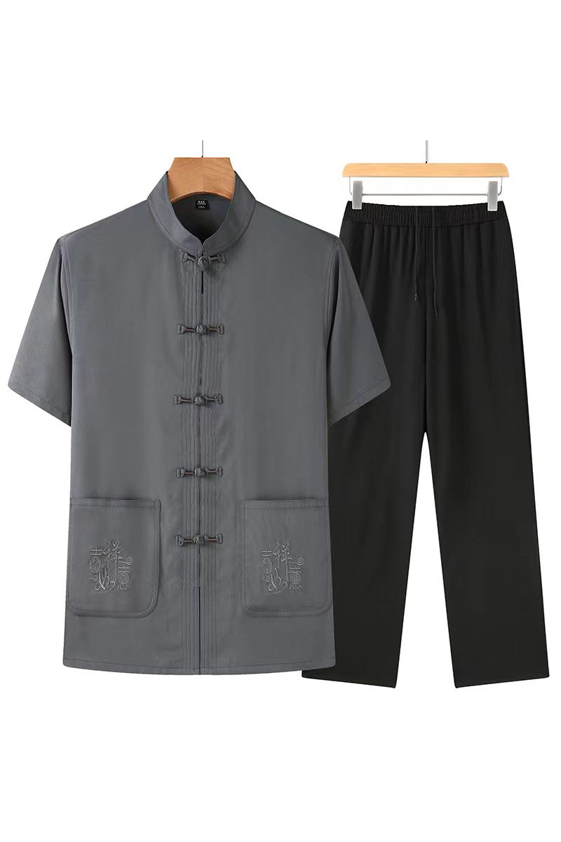 T210P40主推价优风套装刺绣唐装居士服汉服爷爷太极服爸爸装,男装民族服装,星座1108-2