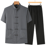 T210P42风套装刺绣唐装居士服汉服爷爷太极服爸爸装主推价优，男装民族服装，星座1108-2