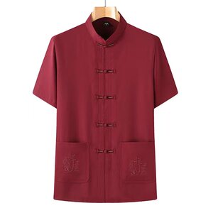 T210P40主推价优风套装刺绣唐装居士服汉服爷爷太极服爸爸装图片