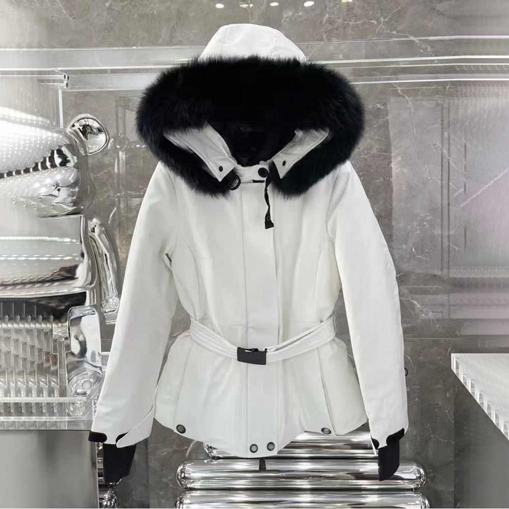 柜级定制！M家滑雪服冬季羽绒服女狐狸毛收腰90白鸭绒黑标户外服