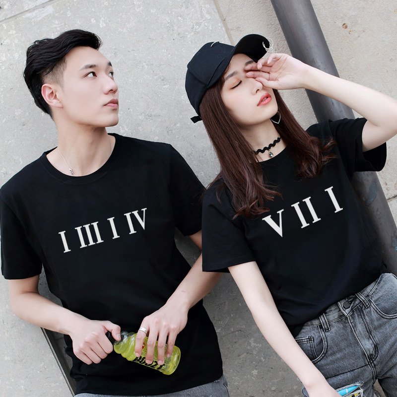 情侣装夏装2020年新款ins超火百搭小众设计感潮流大码港风t恤短袖