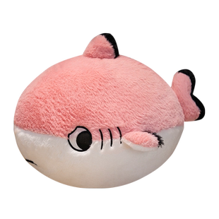 新款可爱鲨鱼睡觉抱枕毛绒玩具靠垫沙发床上抱着玩偶布娃娃礼物女
