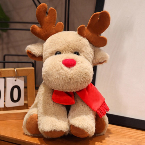 圣诞老人抱枕公仔鹿树玩偶