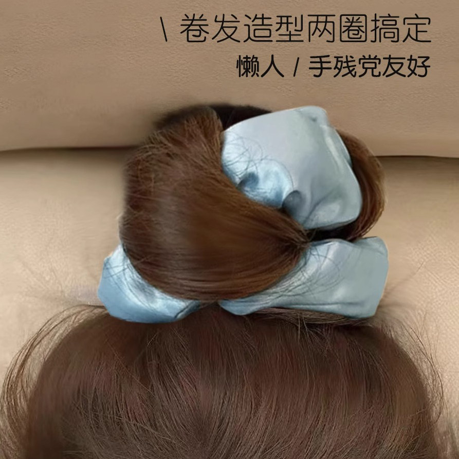 枕头睡觉自然卷发真丝大肠发圈