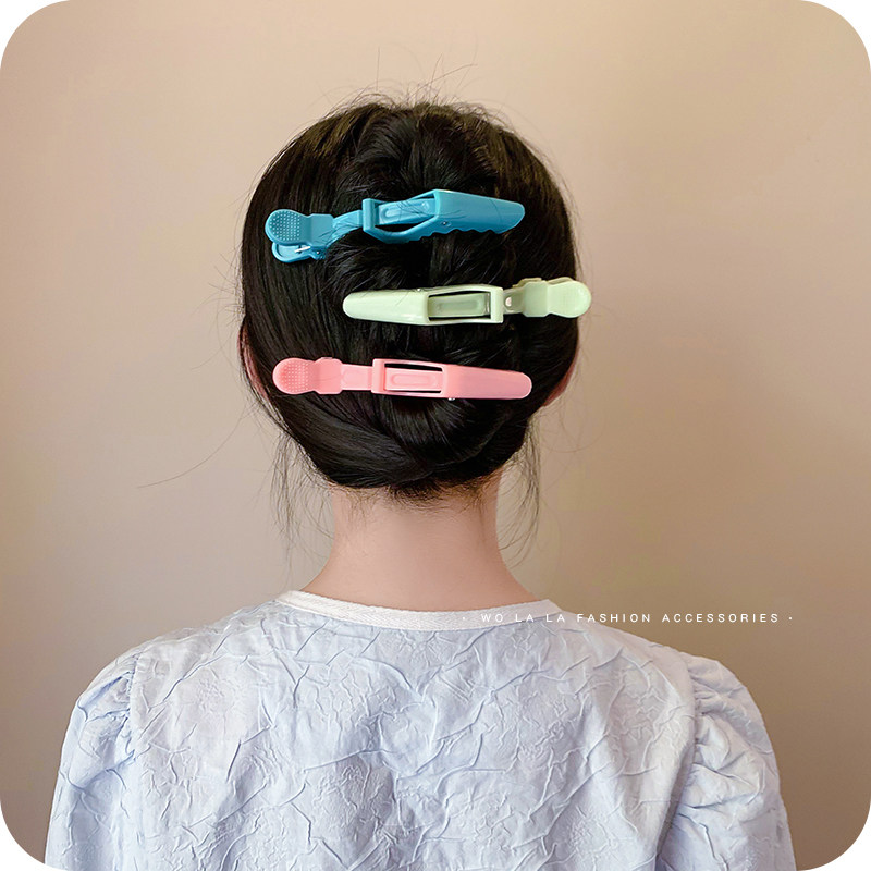 美发无痕发夹刘海定位夹子理发化妆师专用后脑勺头发鸭嘴鳄鱼发卡