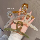 发夹抓夹超大号亚克力盘发交叉女简约发卡鲨鱼夹子后脑勺发饰13CM