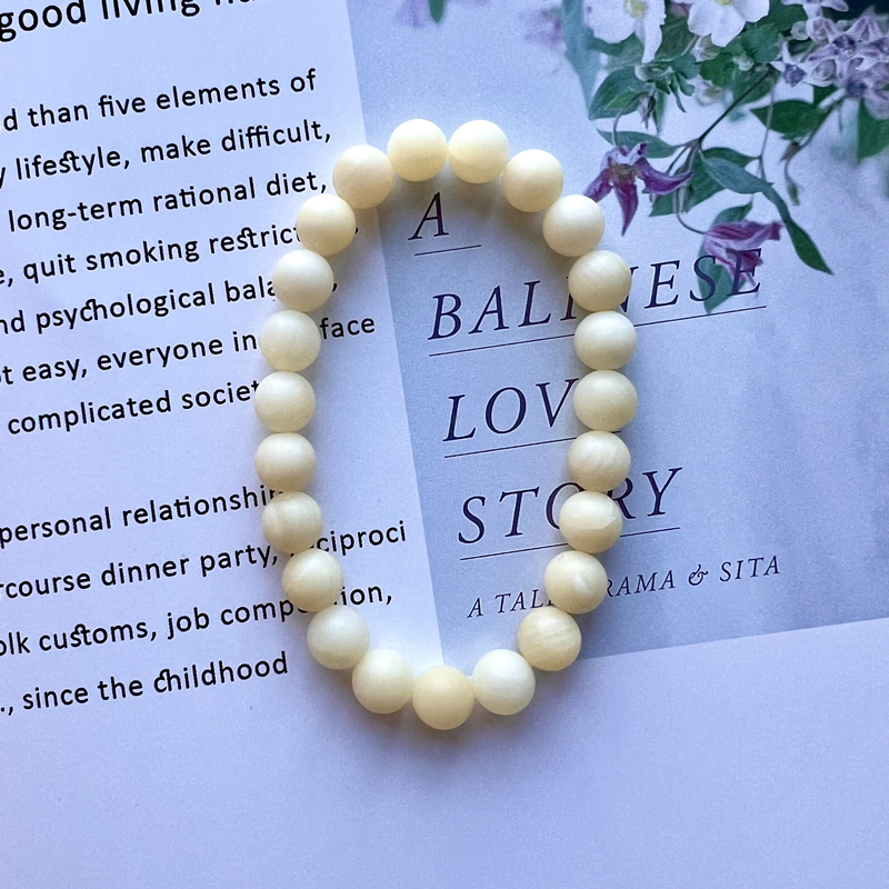 天然保真黄金贝壳玉化手串男女手链佛珠宝石黄水晶复古情侣民族风