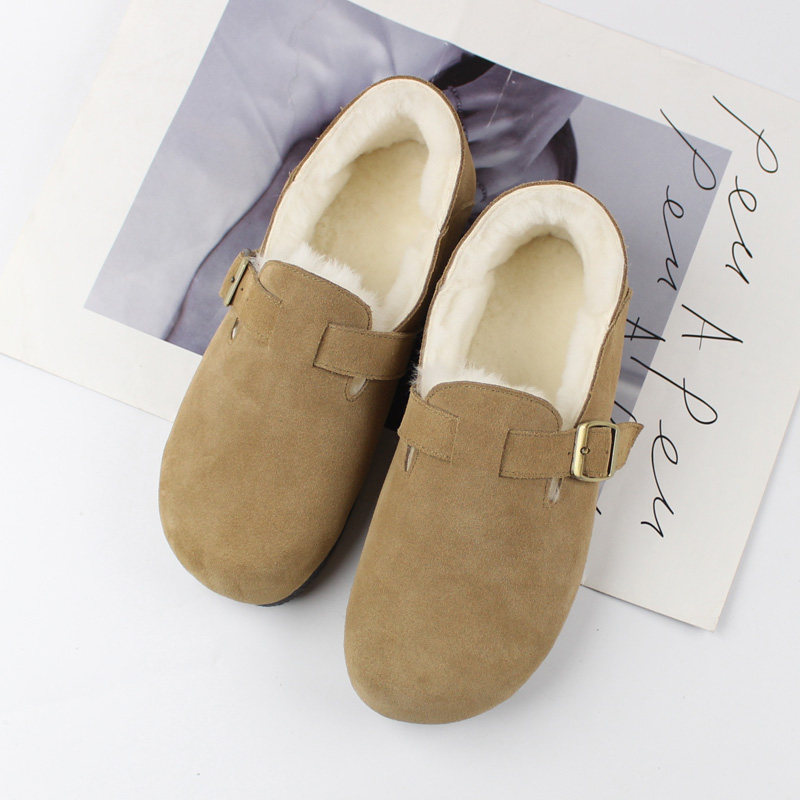 手工原创纯羊毛勃肯鞋女冬季加绒保暖棉鞋加厚牛筋底舒适软皮单鞋,女鞋,深口单鞋,淘宝优惠券,粉丝福利购,淘宝优惠卷