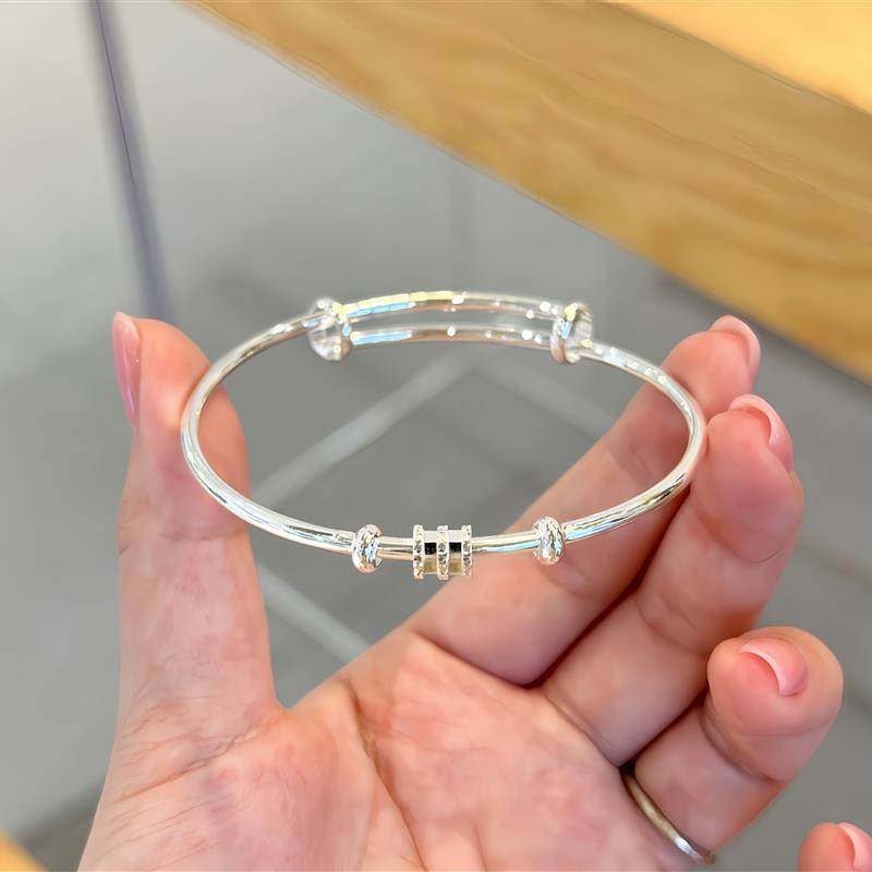 新款小蛮腰银手镯纯银s999足银镯子小众实心送女朋友闺蜜生日礼物