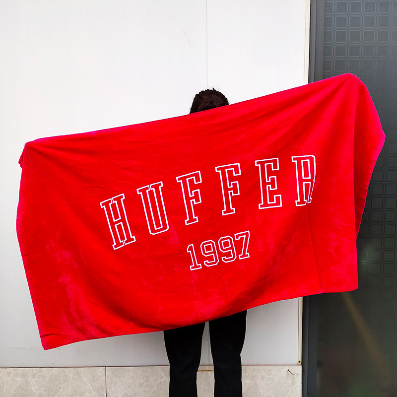 HUFFER外贸原单纯全棉割绒印花浴巾柔软吸湿特大沙滩巾有瑕疵特卖