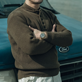 男军绿毛线衣 加厚重磅针织高领羊毛衫 潮WOO专属 恶犬BRONSON