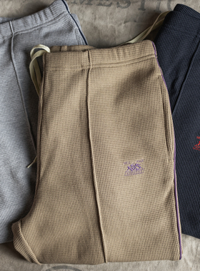 NON STOCK慢跑华夫格田径运动卫裤JOGGER跑步训练合体型休闲长裤