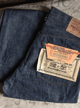 恶犬BRONSON复刻70年代70801原色丹宁赤耳直筒牛仔裤66前后期501