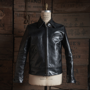 头层马革真皮短外套 植鞣粒面马皮哥萨克夹克 恶犬BRONSON LOT381